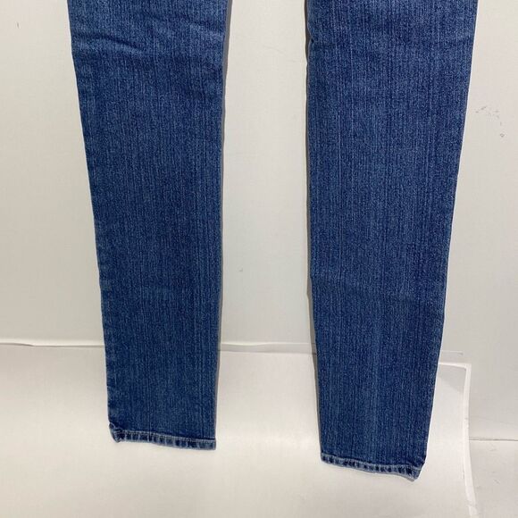 Aeropostale Women's Blue Whiskering Medium Wash Skinny Ankle Jeans Size 0 Long - Picture 9 of 11